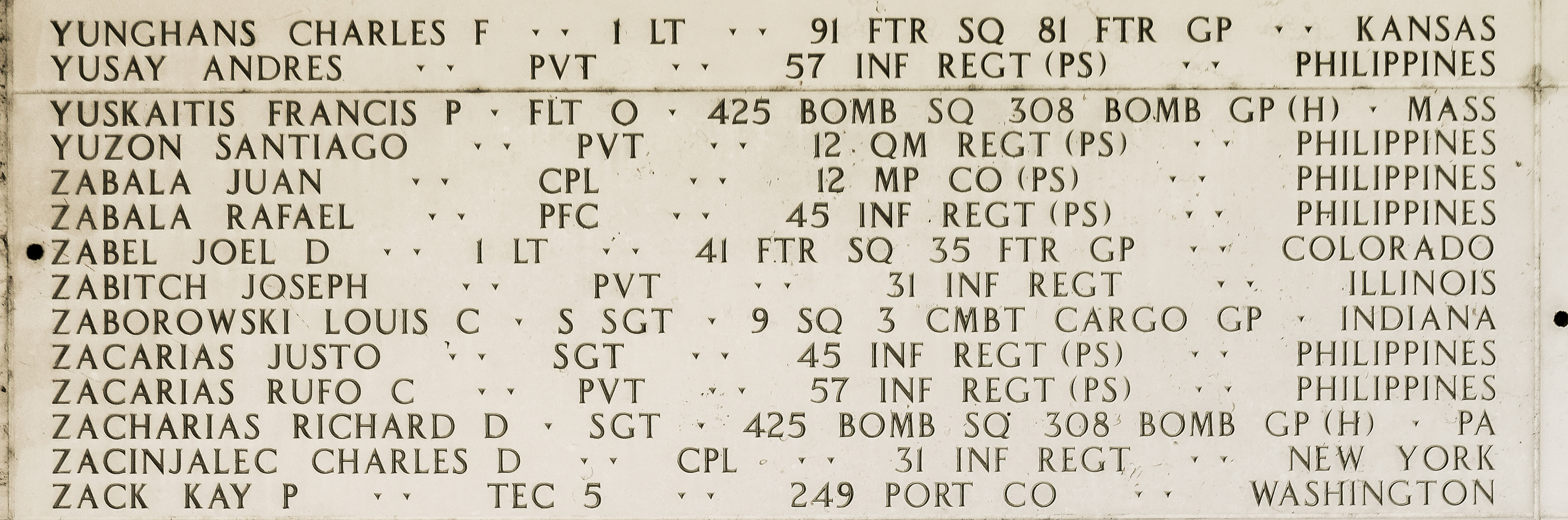 Richard D. Zacharias, Sergeant